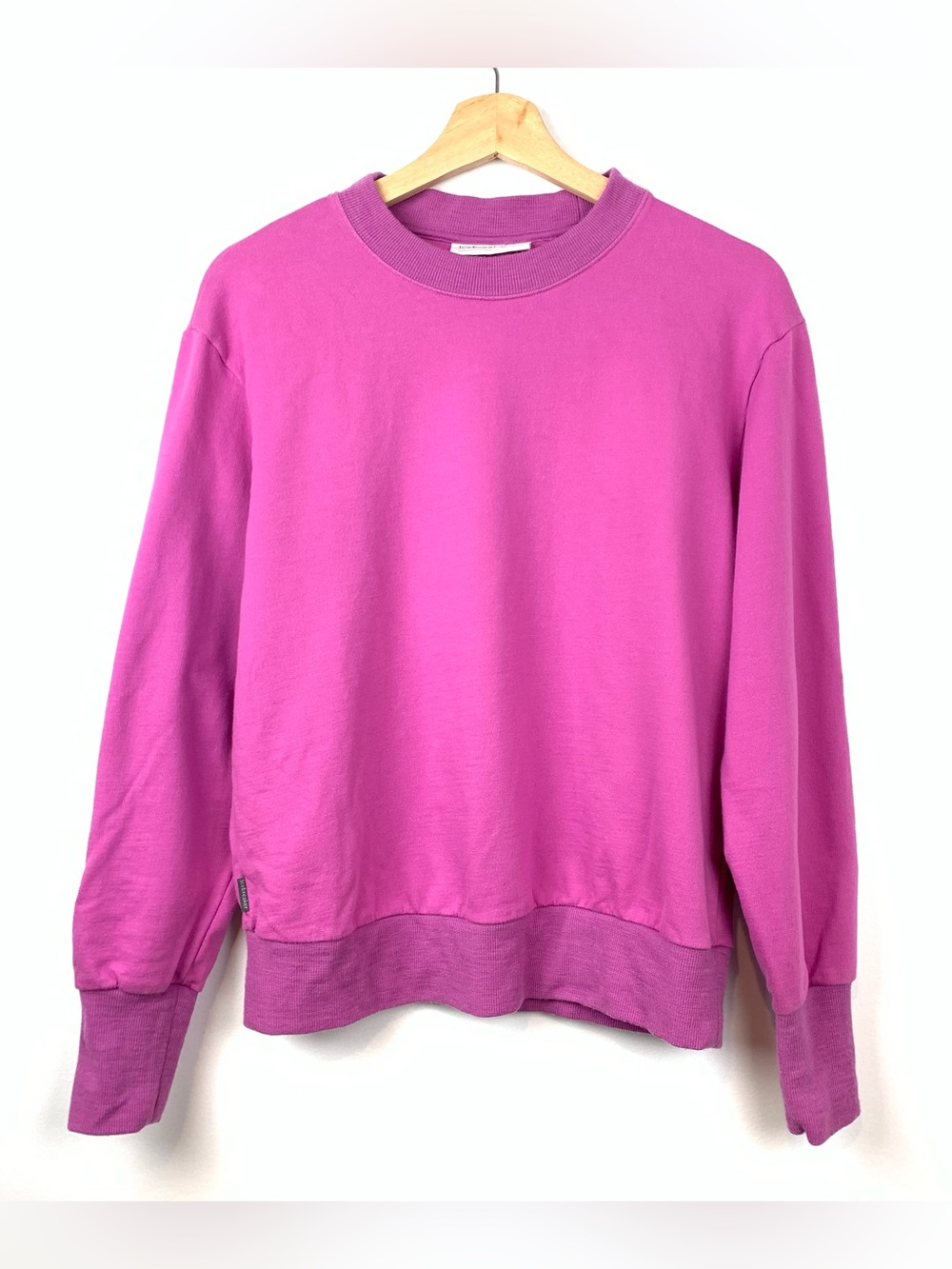 Icebreaker Womens Sweatshirt Sweater Sz Medium Colton Wool Blend Pink Active